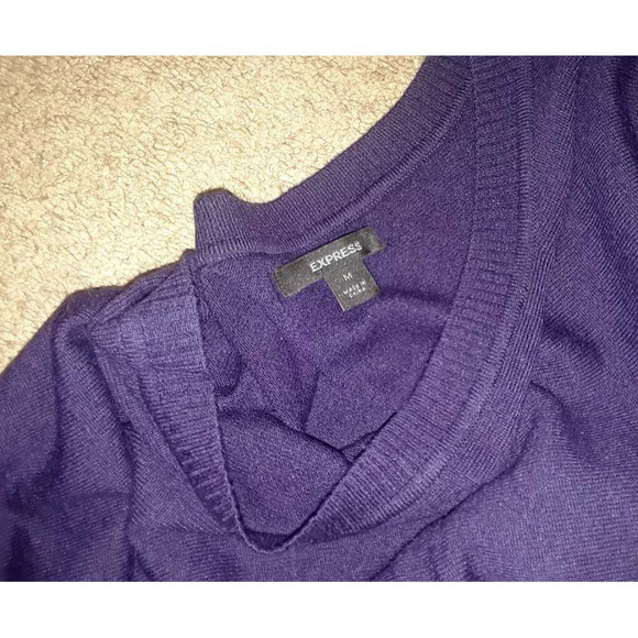 New EXPRESS Sexy Short Purple Sweater Dress M 8 - Picture 5 of 7